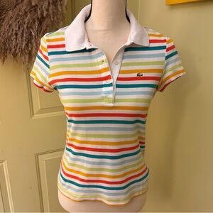 LACOSTE Striped Polo Shirt size 38